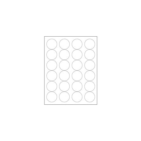 Bubblefast 1 2/3'' White Circle Laser Labels-24 Labels per Sheet BFLL149