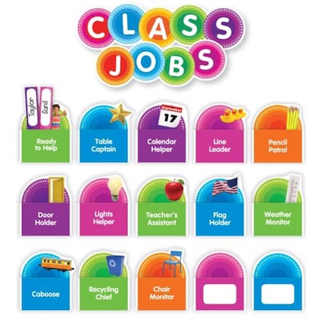Plushdeluxe Tape It Up Class Jobs Bulletin Board Set, 88PK PL743198