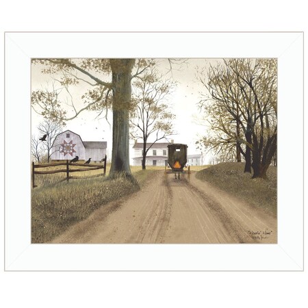 Homeroots Headin Home White Framed Print Wall Art 415257