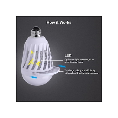 Feit Electric Bug Zapper and Light Bulb, 9 W, Cylinder Bulb, E26 Base, LED Lamp, 800 Gloss White 3004583