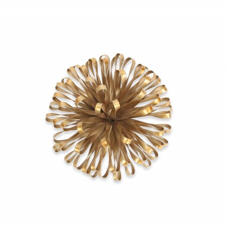 Homeroots 4" Gold Metal Abstract Bloom Painted Sculpture 483270