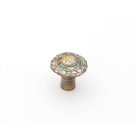 Schaub 1in Fair Isle Imperial Shell Cabinet Knob Aged Dover Finish 650-AD
