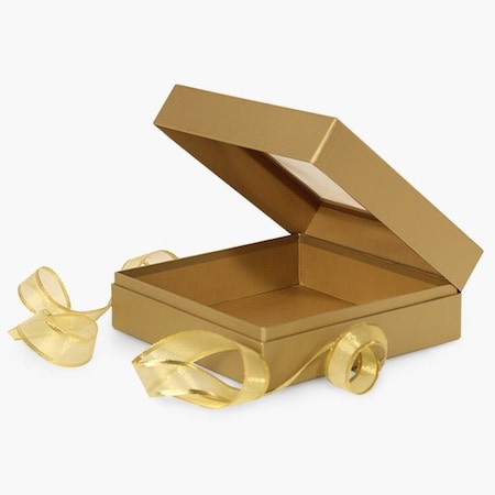 Nashville Wraps Metallic Gold Ribbon Window Box, Medium 5.75x5.75x3, 18PK BFB4GO