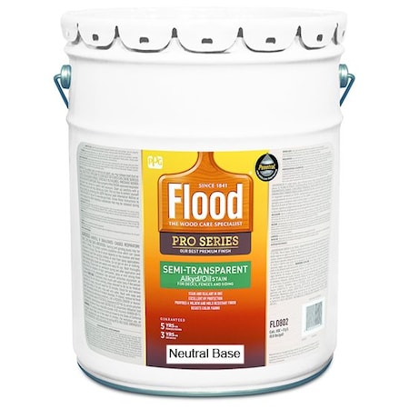 Pro-Semi 5 Gal Flood Neutral Base Pro Series Semi-Transparent Acrylic/Oil Stain FLD812