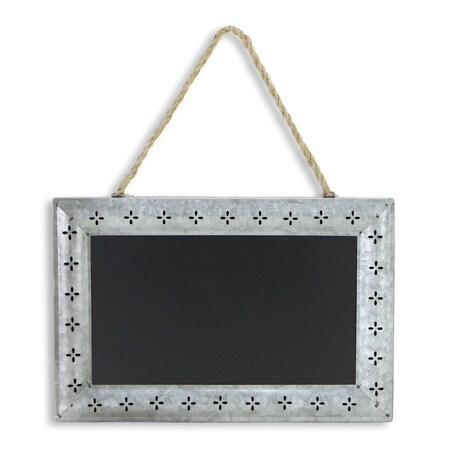 Homeroots 10" X 14" Gray Floral Metal Hanging Chalkboard 642299
