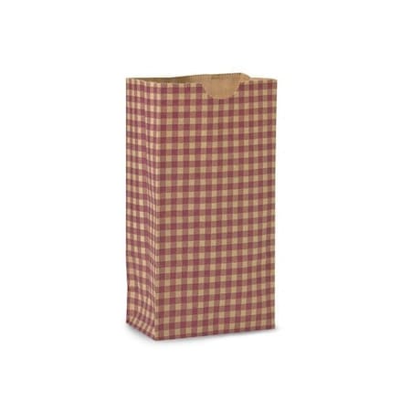 Nashville Wraps Burgundy Gingham Gift Sack, 2 lb Bag 4.25x2.25x8, 250PK GB2GB
