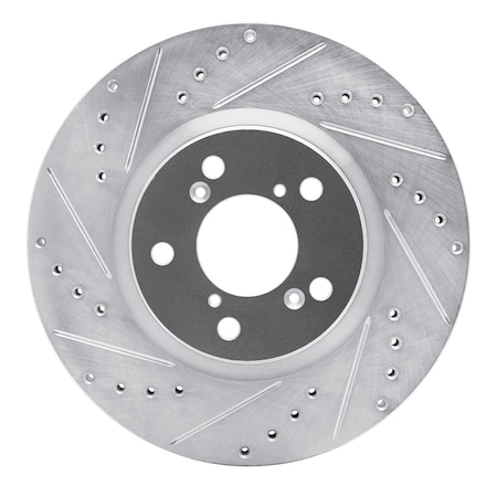 Dynamic Friction Co DFC Brake Rotor - Drilled and Slotted - Silver 631-59051L