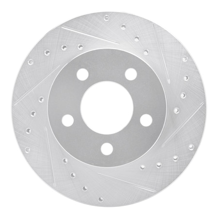 Dynamic Friction Co DFC Brake Rotor - Drilled and Slotted - Silver 631-54144R