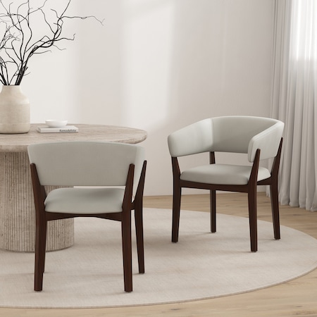 Manhattan Comfort Blake Dining Armchair in Greige, 2PK 2-DC102AR-GE
