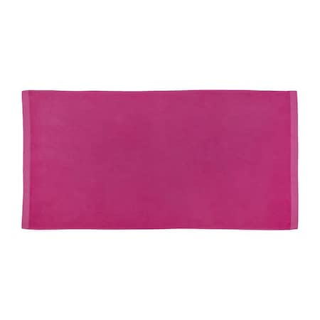 Towelsoft Jumbo Size Terry Dobby Hem Velour Beach Towel Velour Beach Towel 36 inch x 72 inch -Hot Pink HOME-BV1104-HTPNK