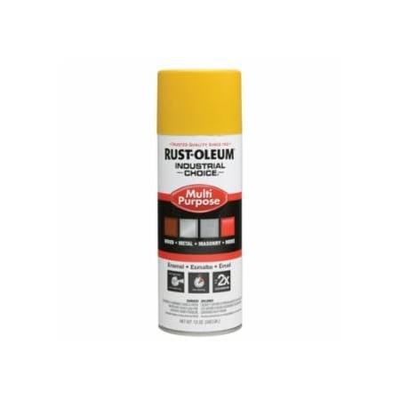 Rust-Oleum Industrial Choice 1600 System Enamel Aerosol, 12 oz, OSHA Safety Yellow, Hi-Gloss, 6PK 647-1644830