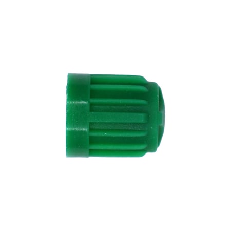 Auveco Green Plastic Valve Stem Cap with SeAluminum Nitrogen, 100PK 25129