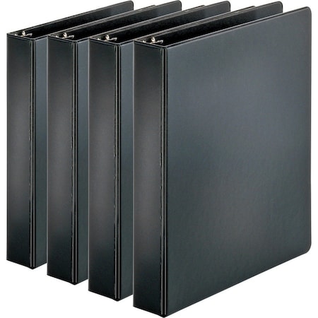 Business Source Basic Round Ring Binders, Black, 4PK BSN28552BD
