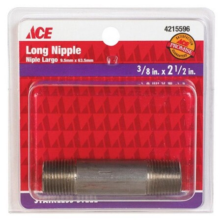 Smith-Cooper S8344NI003024CS 0.37 x 2.5 in. Stainless Nipple 4215596
