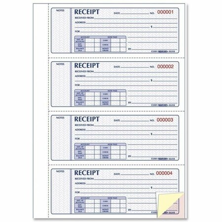 Rediform Hardbound Money Receipt Book, Multi RED8L818
