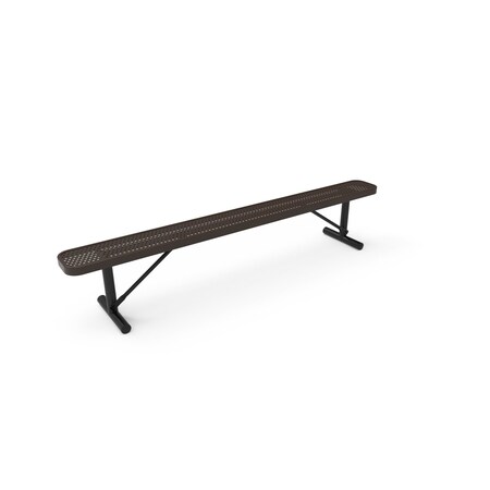 Mytcoat 8ft Outdoor Bench without Back, Portable, Brown, Punched Steel, Textured Coating 804343