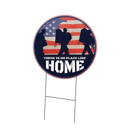Signmission There Is No Place Like Home Double Sided Corrugated Plastic Circle Yard, 24-CIR C-24-CIR-DS-WS-ThereisnoplacelikeHome