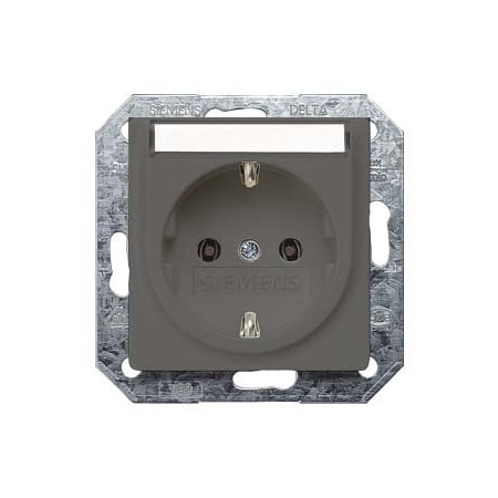 Siemens DELTA i-system carbon metallic SCHUKO socket outlet 10/16 A 250 V With screwless 5UB1923