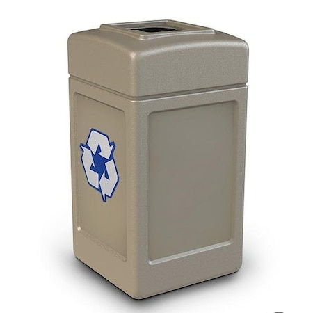 Commercial Zone Products Recycle42 Open-Top, Mixed Recycling, Beige 746302