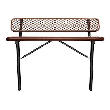 Leisure Craft Bench/Back, Ingroud Mount, 6ft., Brown B6WBIG-BROWN