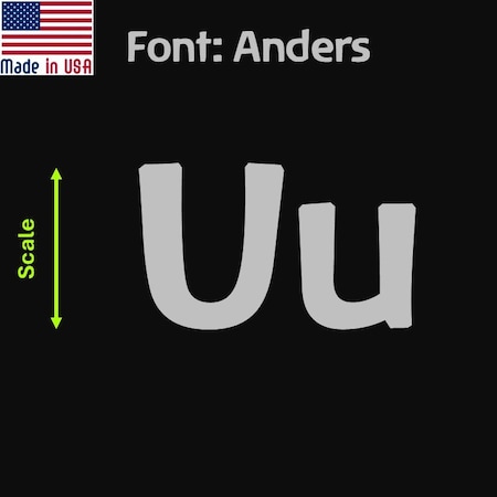 Aacc Self-Adhesive Vinyl Letter: U, Scale: 6 cm. Color: Silver Font: Anders by AACC-Anders-UU-Silver-M6x1