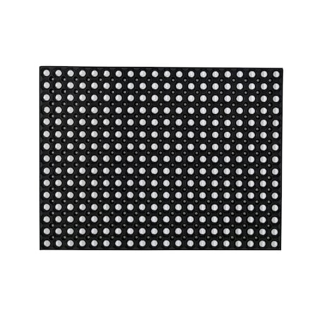 Floortex Mat, 100% Recycled Rubber, 0.63 in Thick, Black, 24 in W x 32 in L NREMFLRU0100