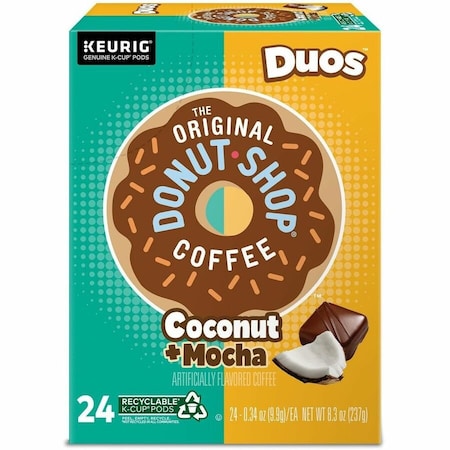 The Original Donut Shop Coffee, Coconut Mocha, Pod, Caffeinated, Ground, 8.16 oz, 24 PK 6248