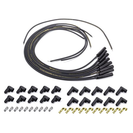 Moroso 9881M 8 mm Dia. Mag-Tune Plug Wire Set Straight, Universal - Black MOR9881M
