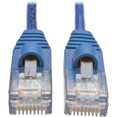 Tripp Lite Cat5e Snagless Molded Slim UTP Patch Cable RJ45 M/M Blue 1FT N001-S01-BL
