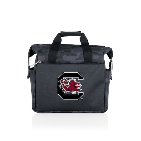 Picnic Time Family Of Brands NCAA South Carolina Gamecocks On The Go Lunch Bag Cooler - Soft Cooler Lunch Box, Black Camo 510-00-182-524-0
