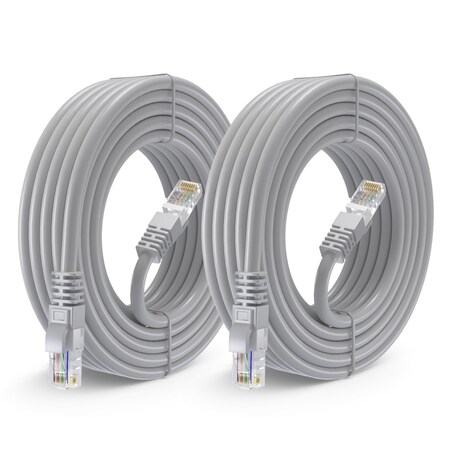 Maximm 25ft Cat6 Pure Copper UTP Ethernet Cable, 2PK, Gray, 2PK CAT625FT2PKGrey