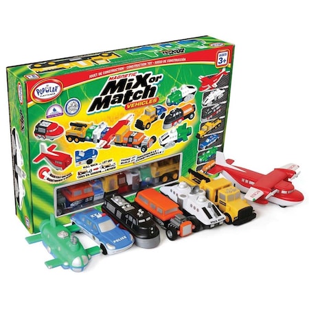 Popular Playthings Magnetic Mix or Match Vehicles Deluxe Game - 21 Piece PO104161