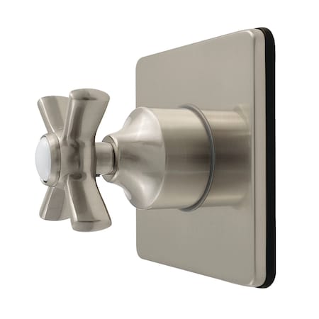 Kingston Brass Single-Handle Six-Way Diverter Valve with Square Trim Kit, Brushed Nickel KS4048ZX
