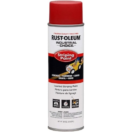 Rust-Oleum Industrial Choice Striping Paint, 18 oz, Red, Solvent -Based 1665838