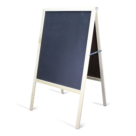 Crestline Products Marquee Easel (natural hardwood) Two Black Chalkboards 31222