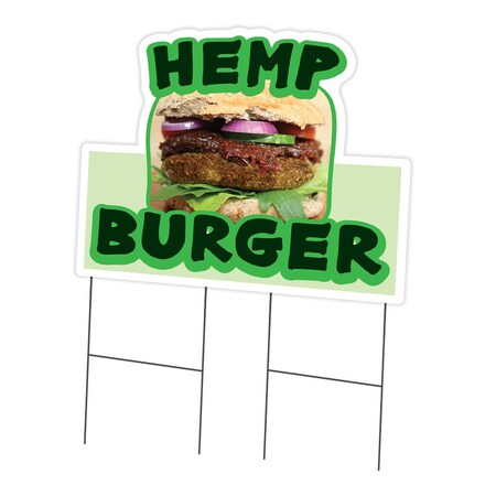 Signmission Hemp Burger Die Cut Yard Sign & Stake outdoor plastic coroplast window, C-DC-2436-Hemp Burger19 C-DC-2436-Hemp Burger19