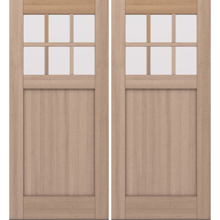 Doornmore CRF-P1G6, 74.5" x 82" ( 2x36" Door) Right Hand, Mahogany SDL 6 Lite Exterior Door CRF-P1G6-SW-3680_2_RI