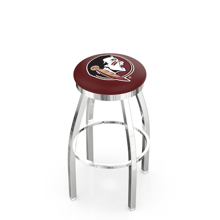 Holland Bar Stool Co 36" Chrome Florida State (Head) Swivel Bar Stool, Accent Ring L8C2C36FSU-HD