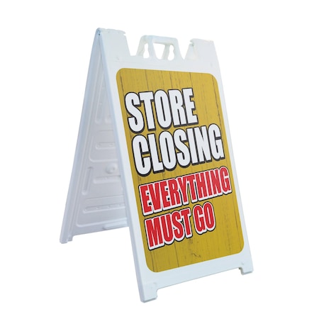 Signmission Store Closing, A-Frame & 2 Sign Inserts, Heavy-Duty Plastic Frame SBHD-C-2436-30424
