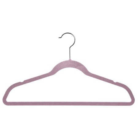 Luggage Loader Suit Hanger with Notches & Cross Bar Pink Velvet, 50PK LU892169