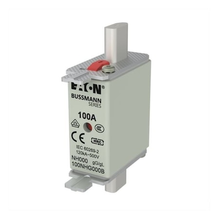 Eaton Bussmann Fuse-link, low voltage, 100 A, AC 500 V, NH00, gL/gG, IEC, dual indicator, 3PK 100NHG00B