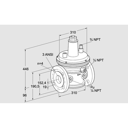 Honeywell Kromschroder REG, PRESS, GAS, VGBF 80TA10 3Z NOTE THIS I KS86050701