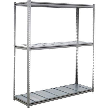 Global Industrial 3 Shelf, Standard Duty Boltless Shelving Z Beam Starter 96Wx24Dx60H, Steel Deck B3153982