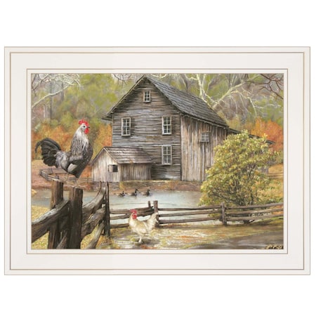 Homeroots Down on the Farm I White Framed Print Wall Art 415975