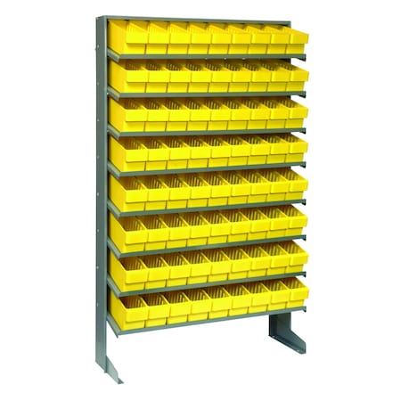 Quantum Storage Systems SINGLE SIDE PICK RACK W/72 YELLOW BINS QPRS-501YL
