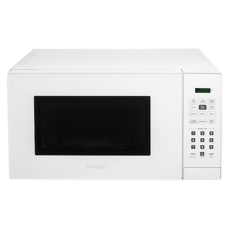 Danby Countertop Microwave, 0.9 cu-ft, 900 W, 2 Cooking Stages, Metal, White DBMW0921BWW