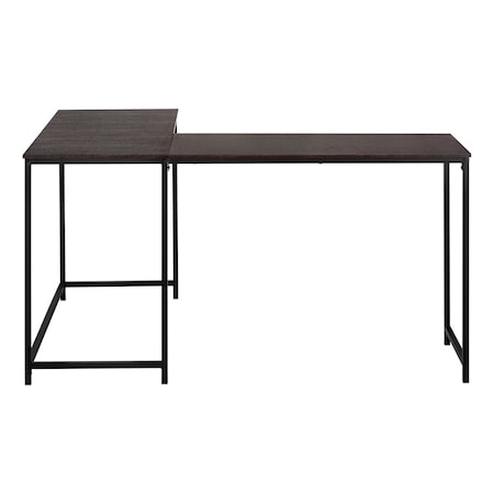 Homeroots 58" Espresso and Black L Shape Computer Desk 489984