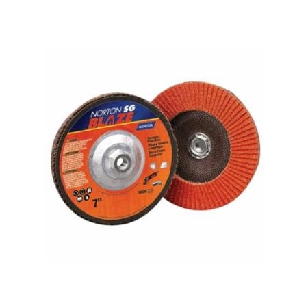 Norton Co Blaze Type 29 Flap Discs, 4 1/2 in, 40 Grit, 5/8 in - 11 Arbor, 13,000 rpm 547-66261183491