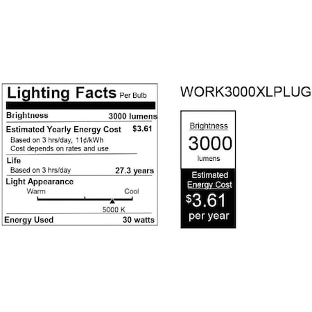 Feit Electric 3000 Lm. LED Foldable Portable Work Light WORK3000XLPLUGFOLD