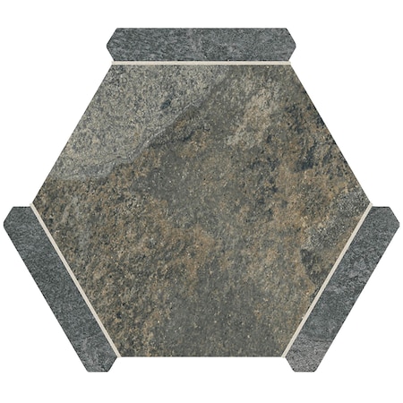 Apollo Tile Aureole 8.66 in. x 9.84 in. Matte Slate Gray Porcelain Hexagon Wall and Floor Tile (8.07 sq ft/case) - 18 Sheets ENC88SLTGRTA